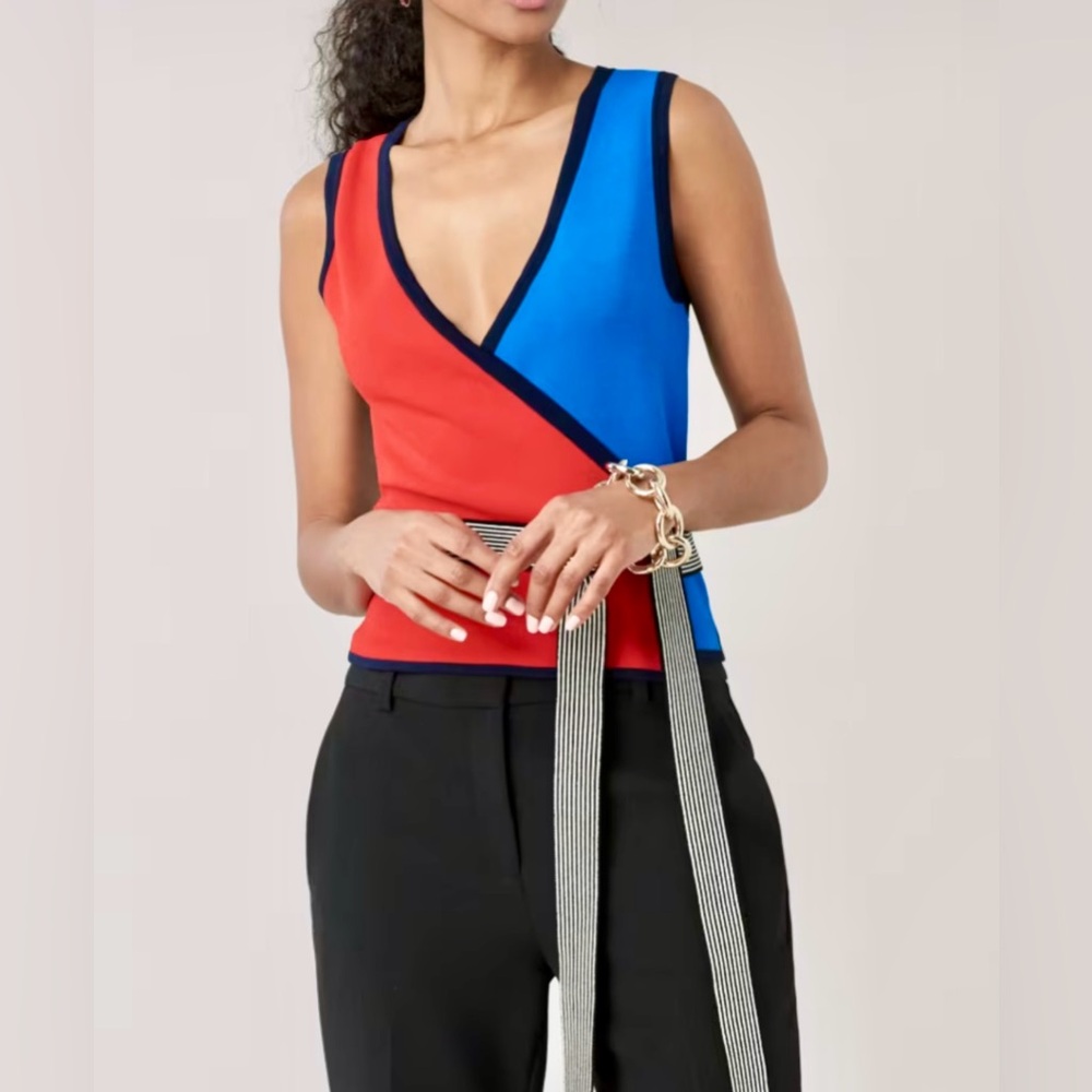 Diane Von Furstenberg Authentic Color Block Wrap … - image 4